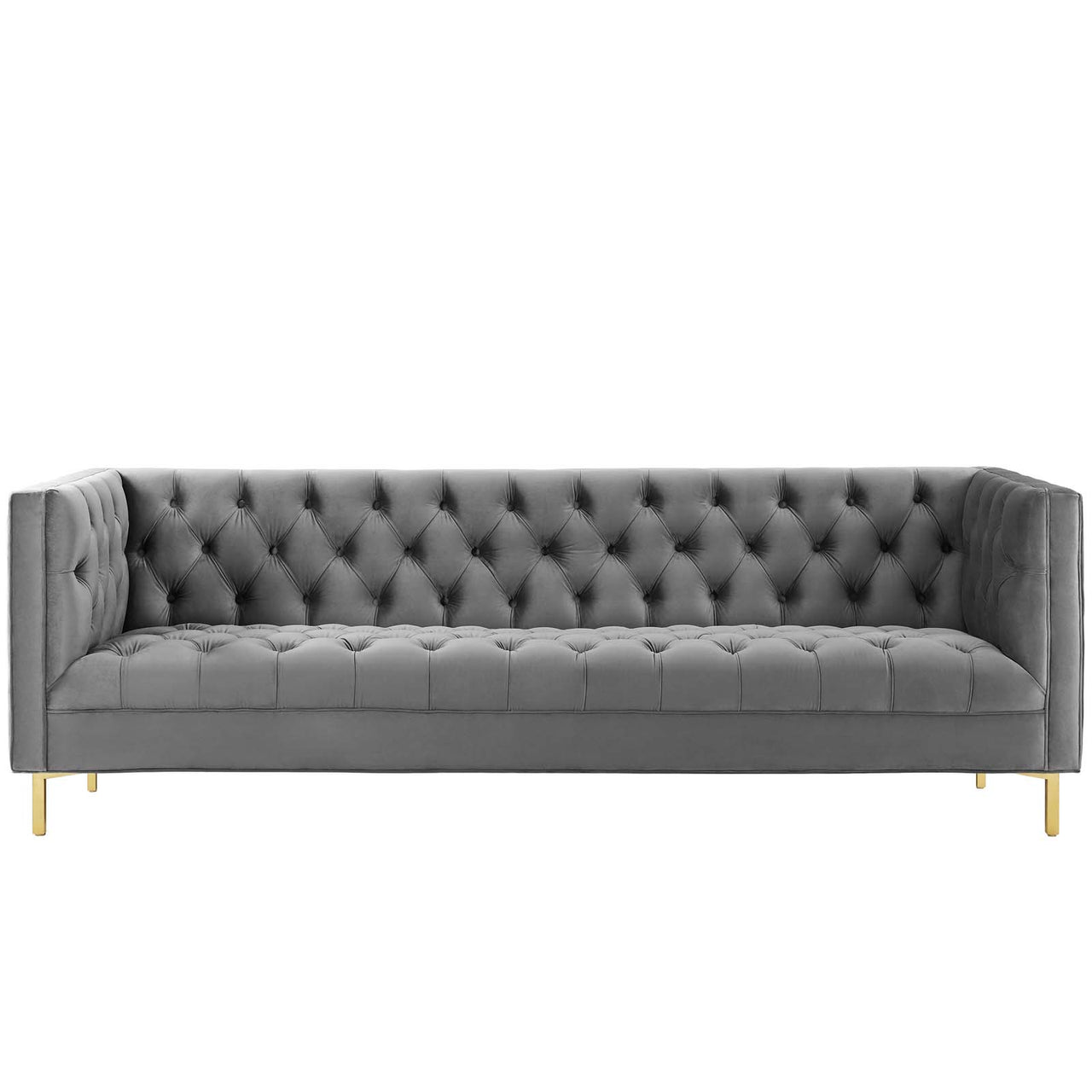 Capture Upholstered Velvet Sofa, Gray