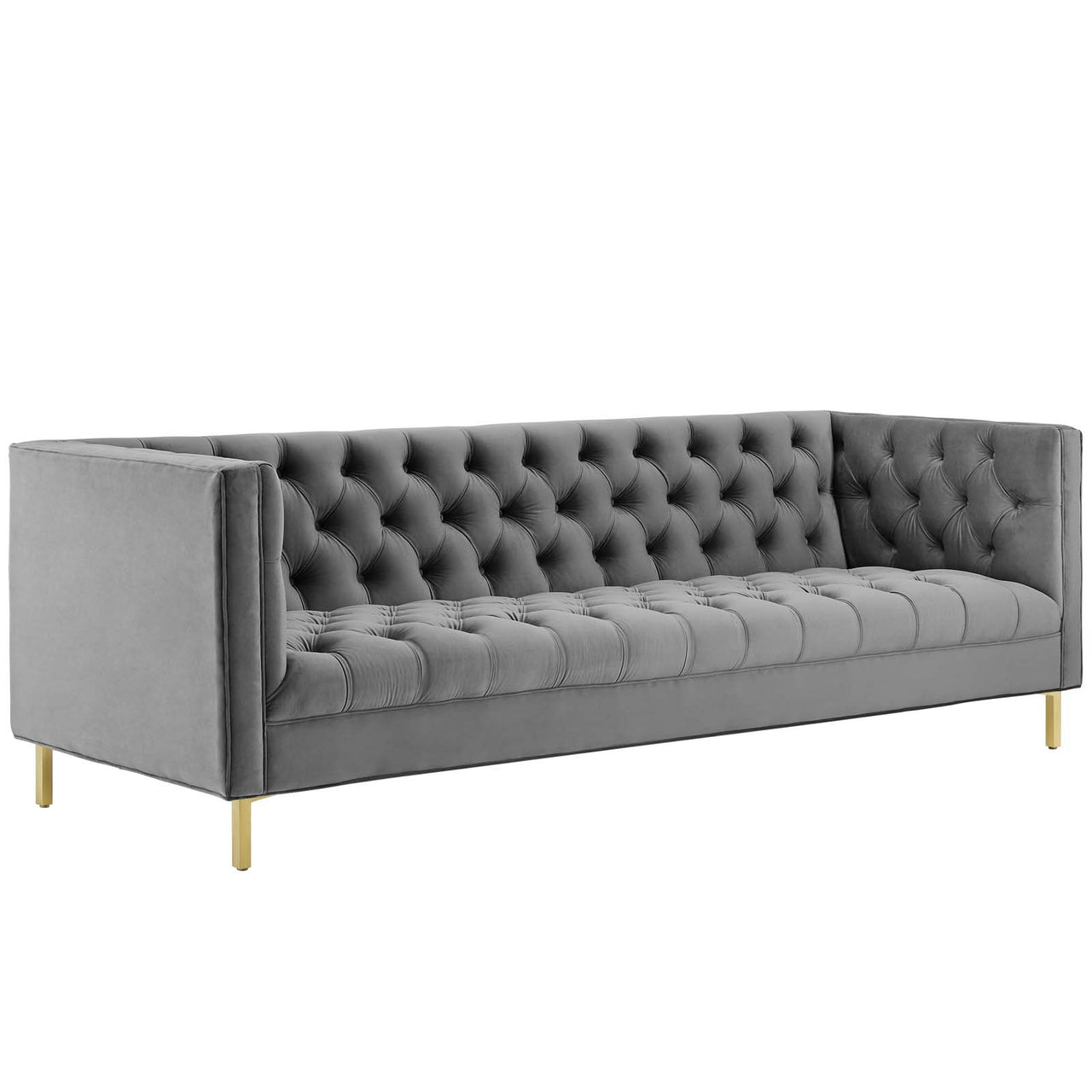 Capture Upholstered Velvet Sofa, Gray