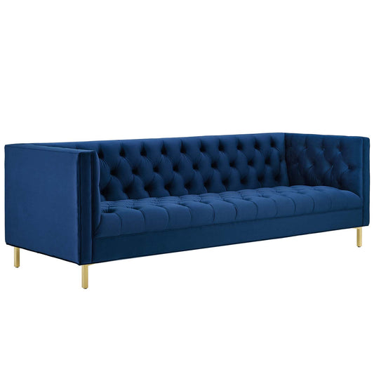 Capture Upholstered Velvet Sofa, Navy