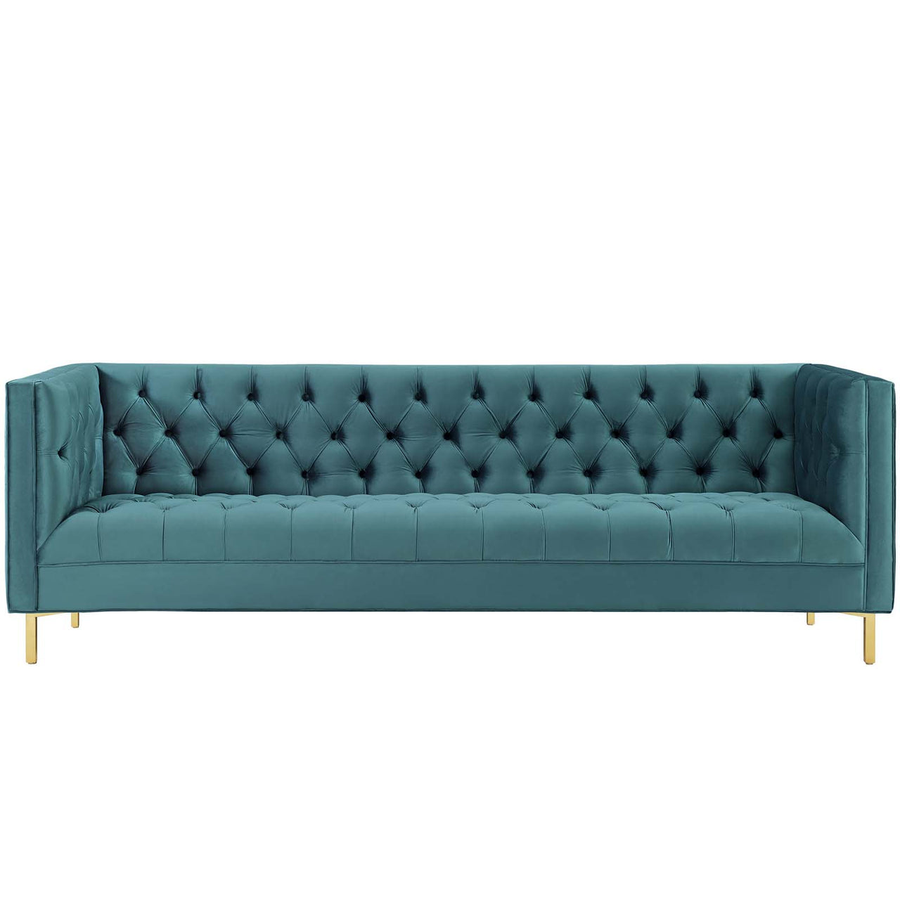Capture Upholstered Velvet Sofa, Caspian Blue