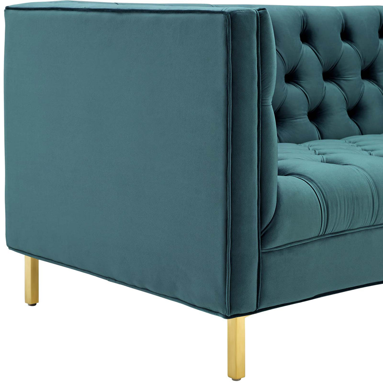 Capture Upholstered Velvet Sofa, Caspian Blue
