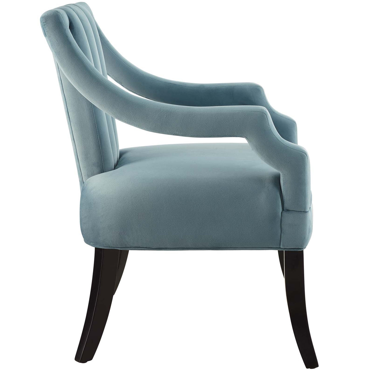 Inkwell Upholstered Velvet Armchair, Light Blue