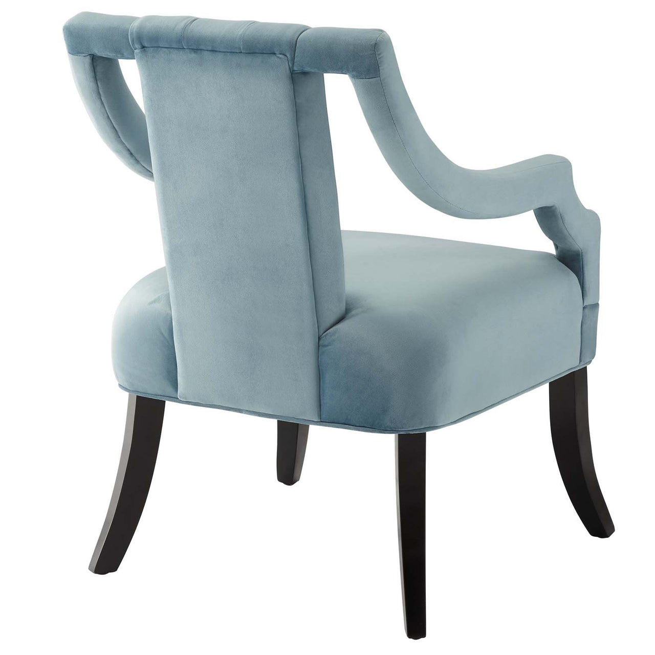 Inkwell Upholstered Velvet Armchair, Light Blue