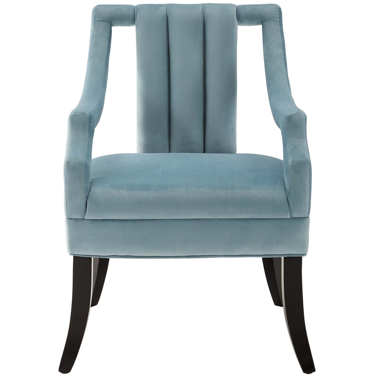 Inkwell Upholstered Velvet Armchair, Light Blue