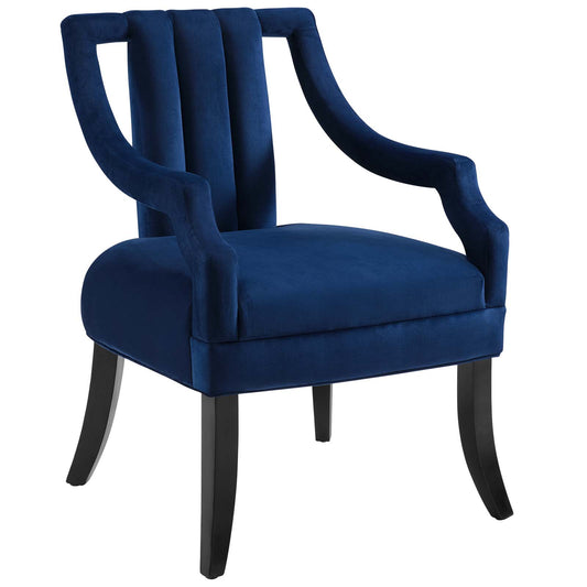 Inkwell Upholstered Velvet Armchair, Navy