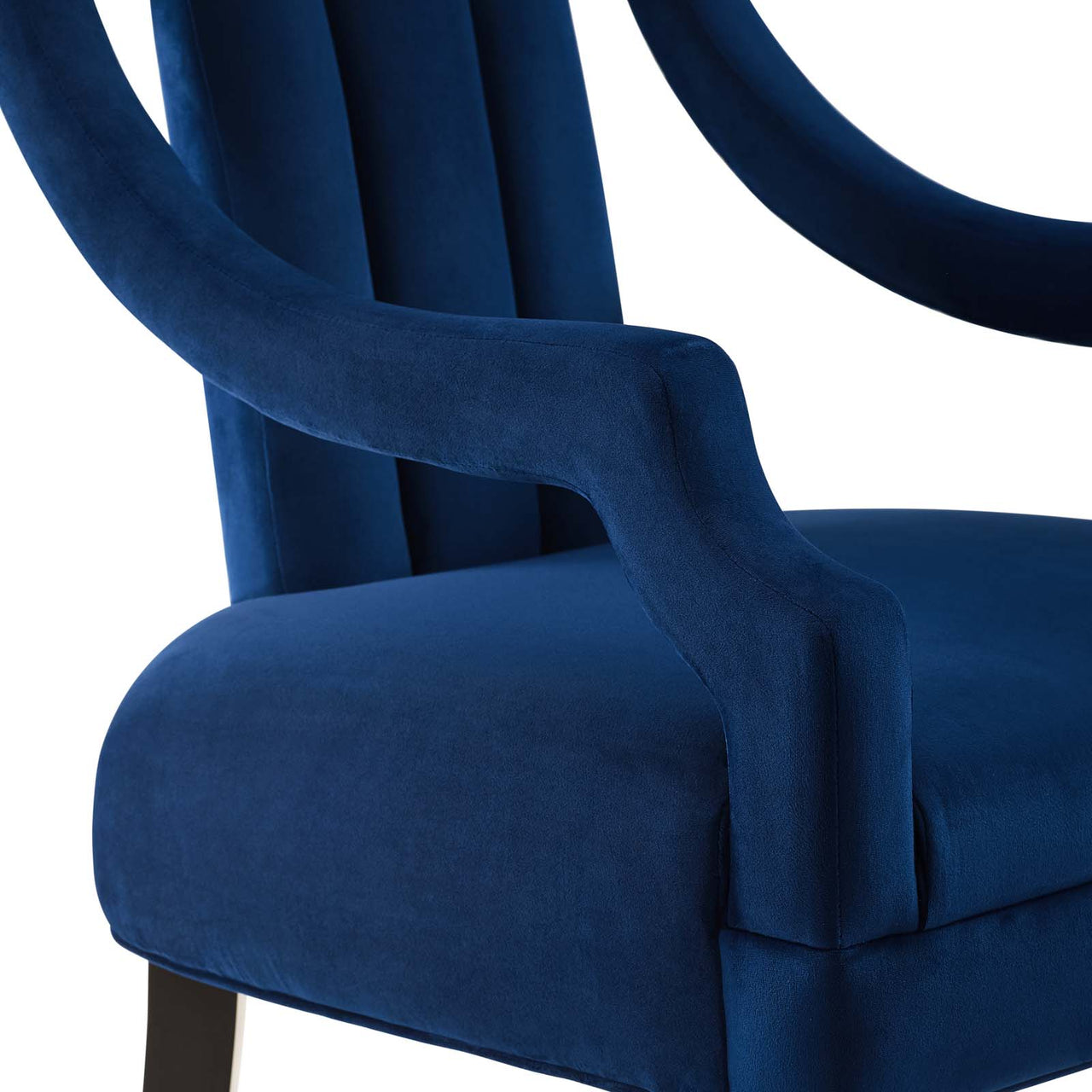 Inkwell Upholstered Velvet Armchair, Navy