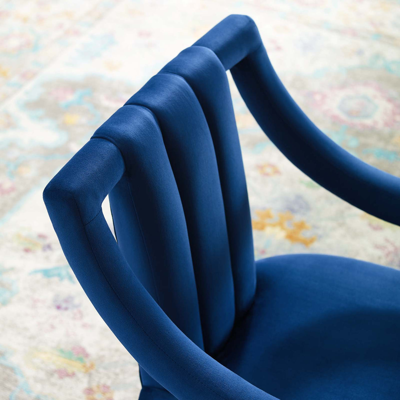 Inkwell Upholstered Velvet Armchair, Navy