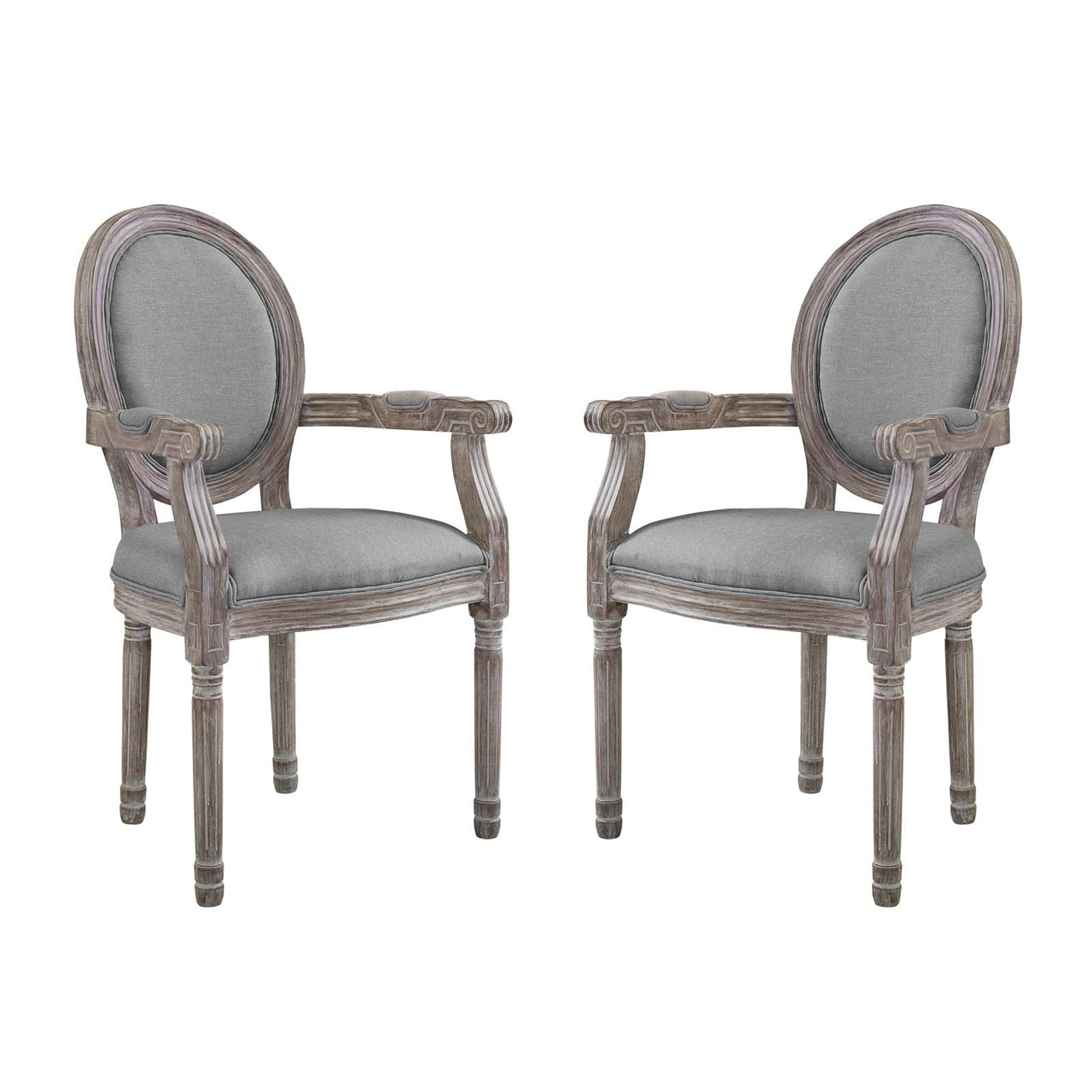 Savelle Fabric Dining Chair Set of 2, Light Gray