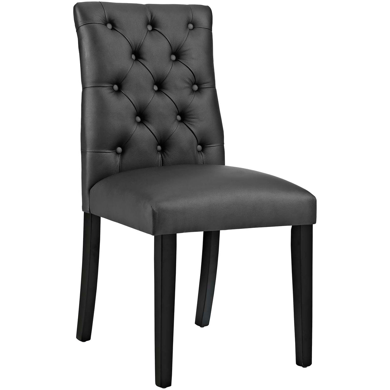 Heiress Upholstered Eco-Leather Dining Chair Set of 2, Black