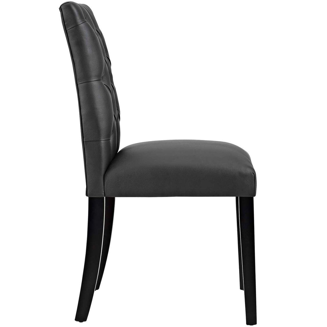 Heiress Upholstered Eco-Leather Dining Chair Set of 2, Black