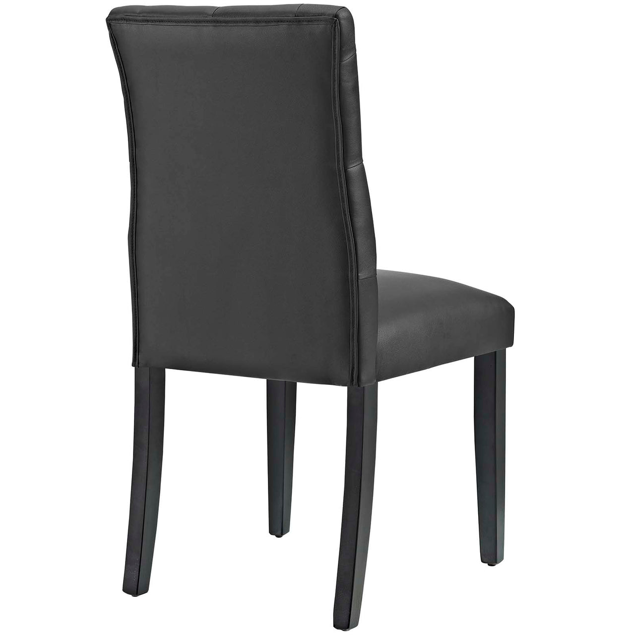 Heiress Upholstered Eco-Leather Dining Chair Set of 2, Black