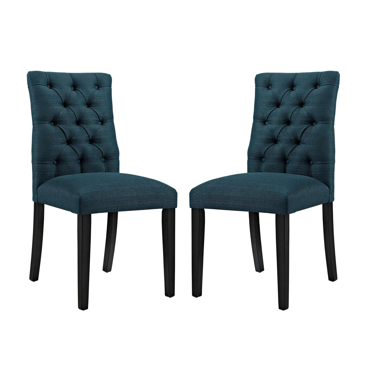 Heiress Upholstered Fabric Dining Chair Set of 2, Azure