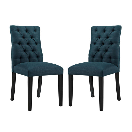 Heiress Upholstered Fabric Dining Chair Set of 2, Azure