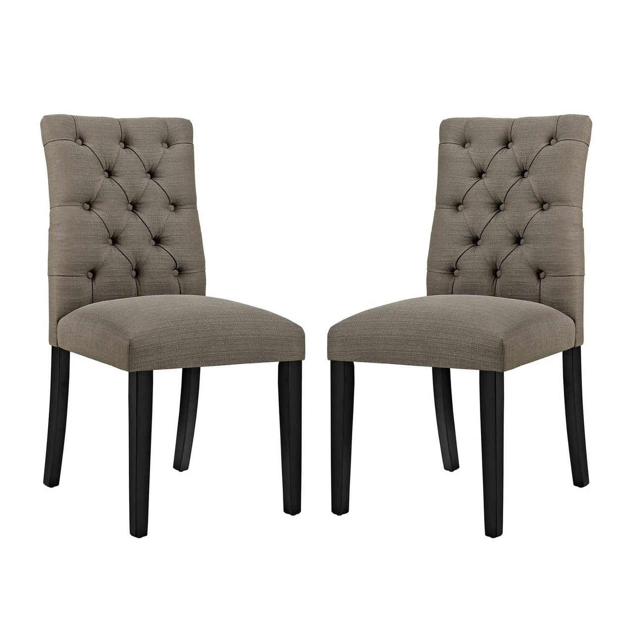Heiress Upholstered Fabric Dining Chair Set of 2, Granite