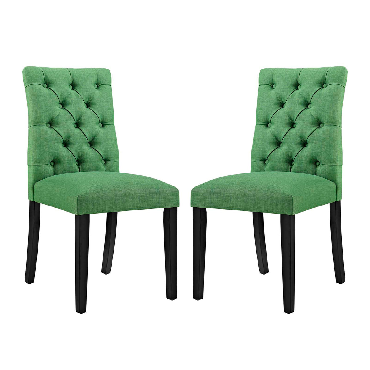 Heiress Upholstered Fabric Dining Chair Set of 2, Green