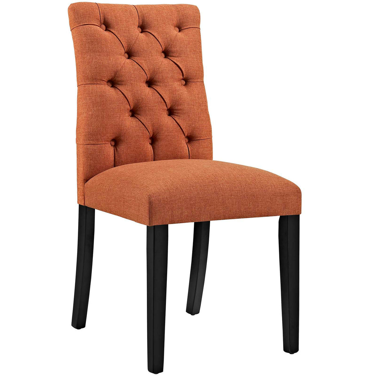 Heiress Upholstered Fabric Dining Chair Set of 2, Orange
