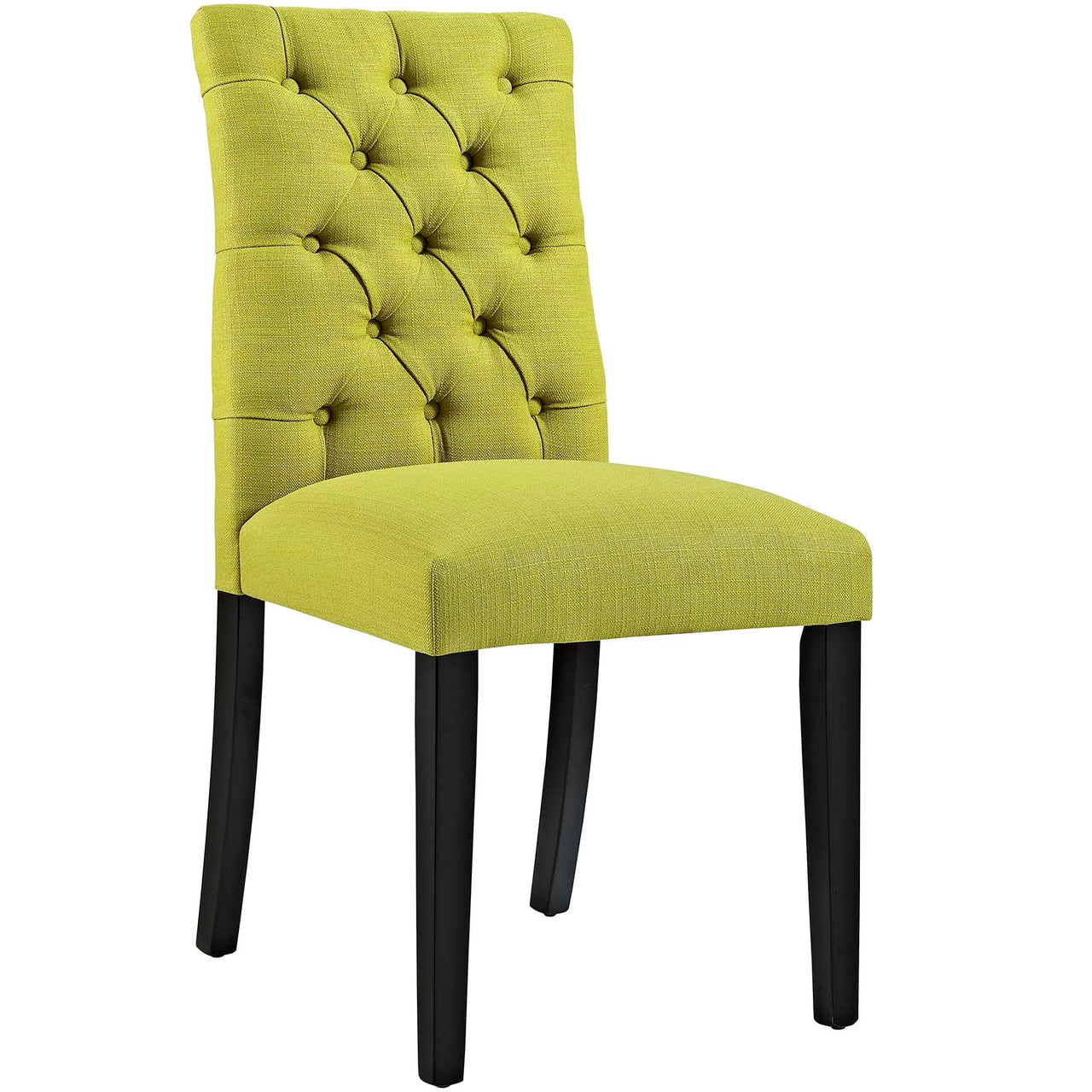 Heiress Upholstered Fabric Dining Chair Set of 2, Chartreuse