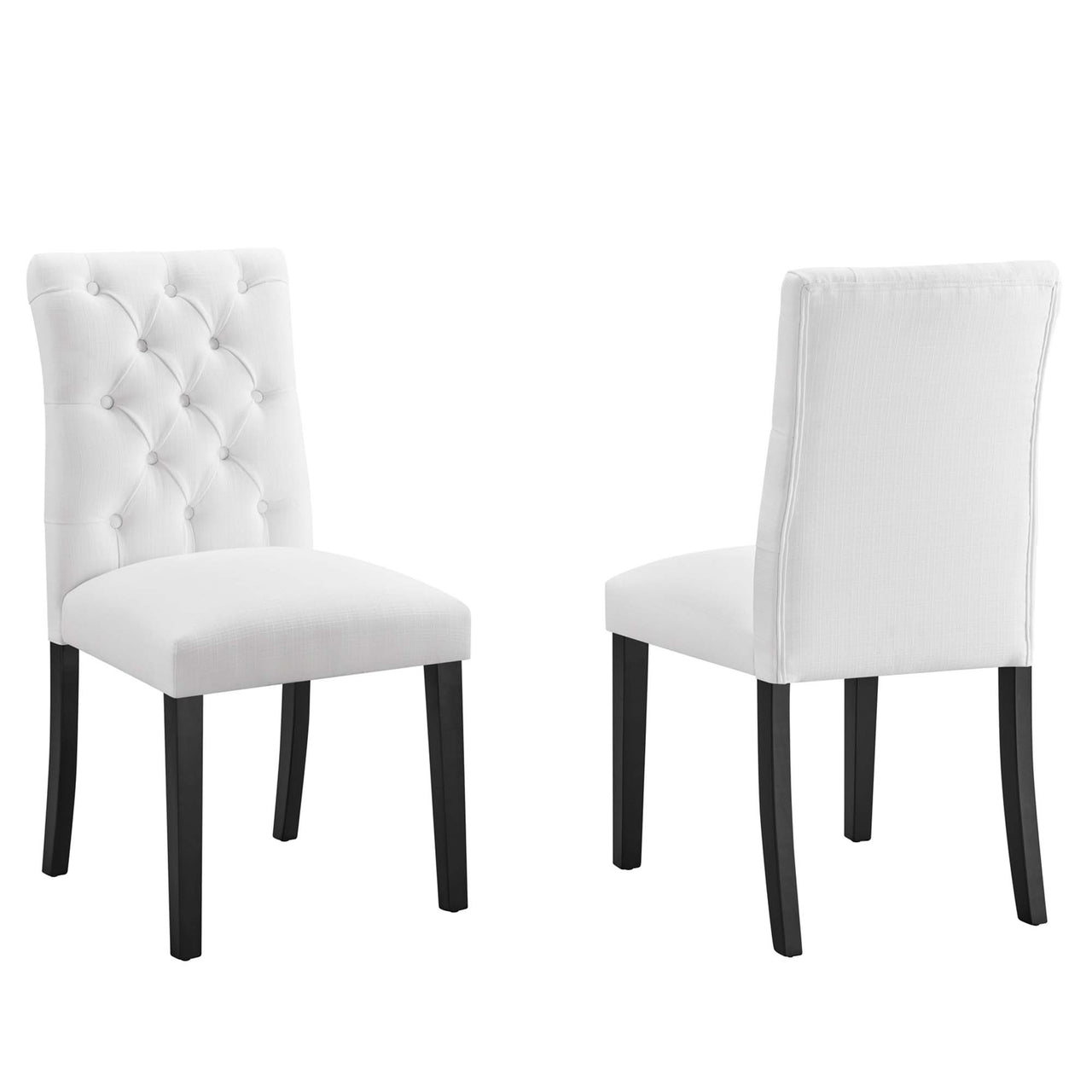 Heiress Upholstered Fabric Dining Chair Set of 2, White