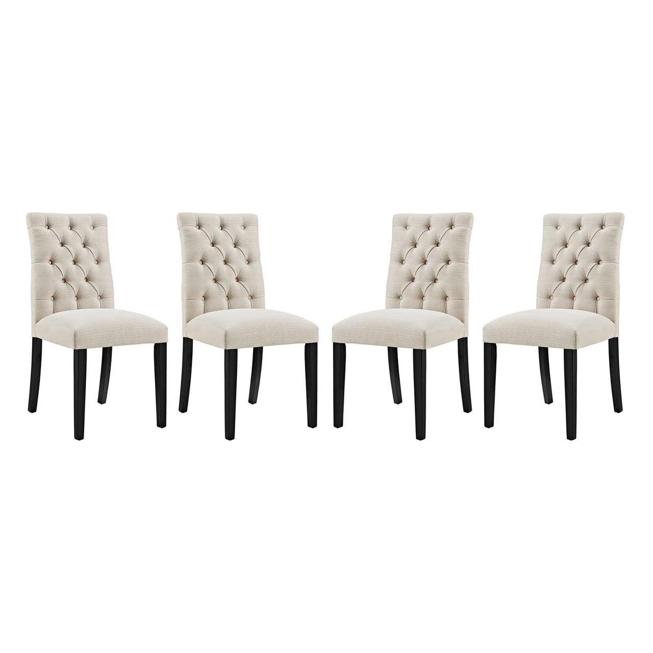 Heiress Upholstered Fabric Dining Chair Set of 4, Beige