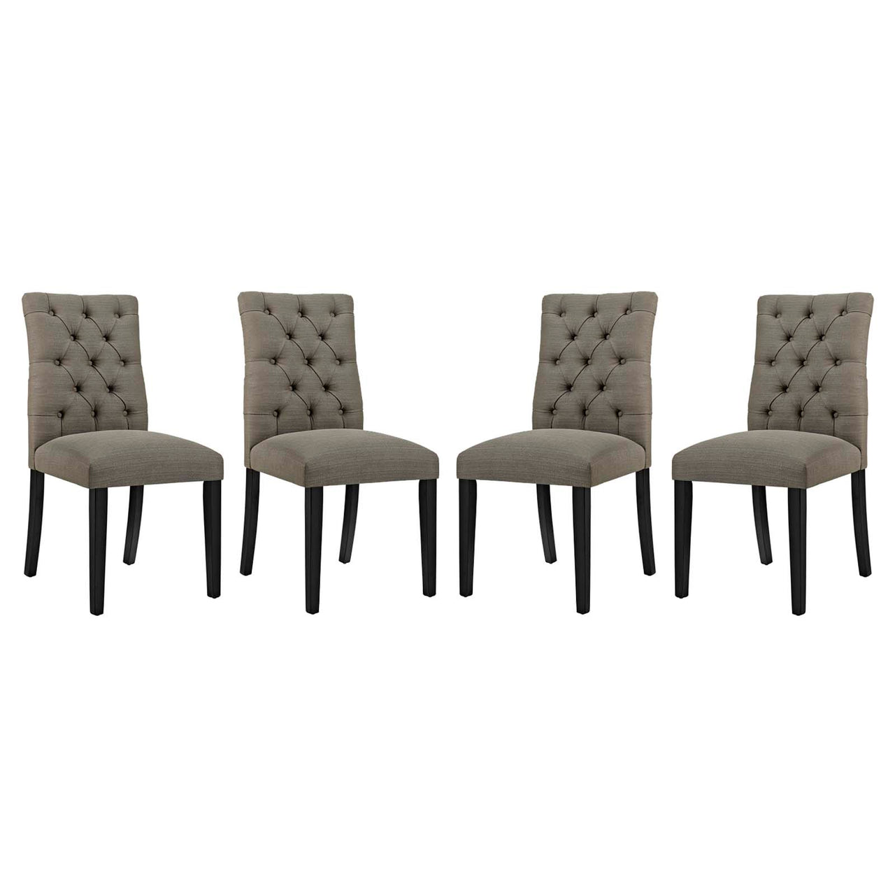 Heiress Upholstered Fabric Dining Chair Set of 4, Granite