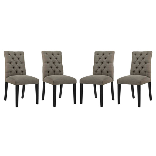 Heiress Upholstered Fabric Dining Chair Set of 4, Granite