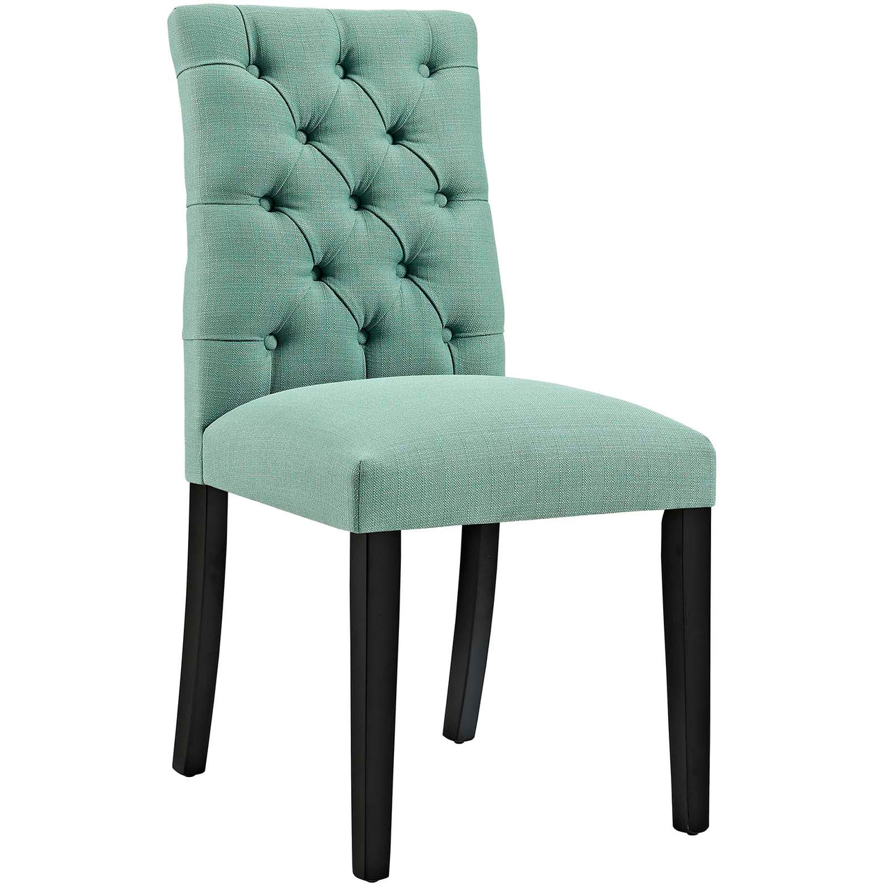 Heiress Upholstered Fabric Dining Chair Set of 4, Aqua Green