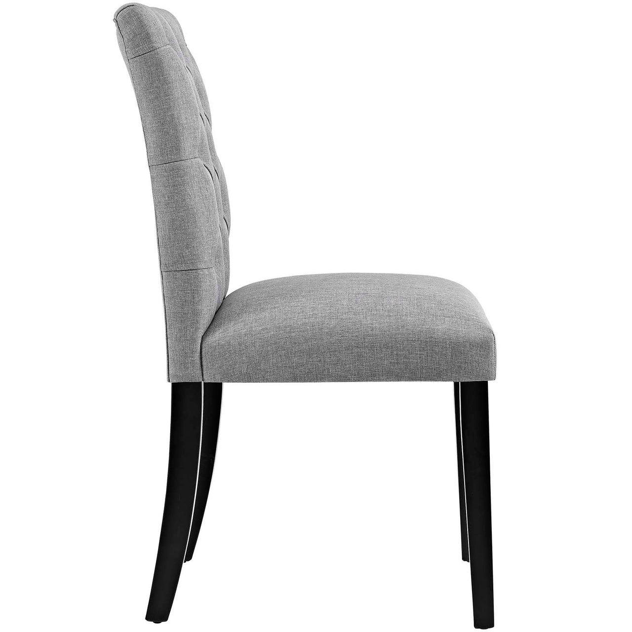 Heiress Upholstered Fabric Dining Chair Set of 4, Light Gray