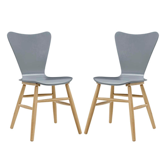 Streamline Contour Dining Chair Set of 2, Gray