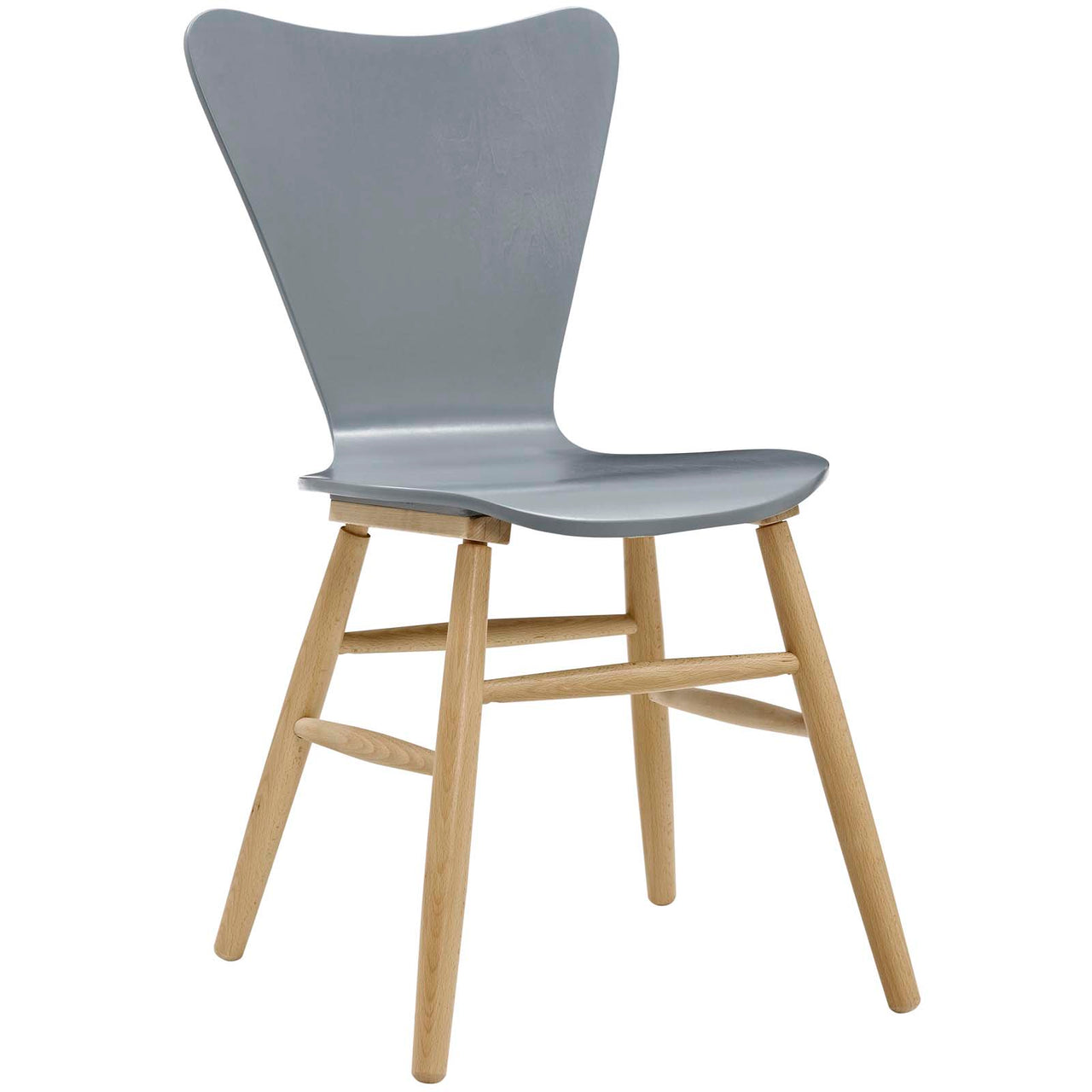 Streamline Contour Dining Chair Set of 2, Gray