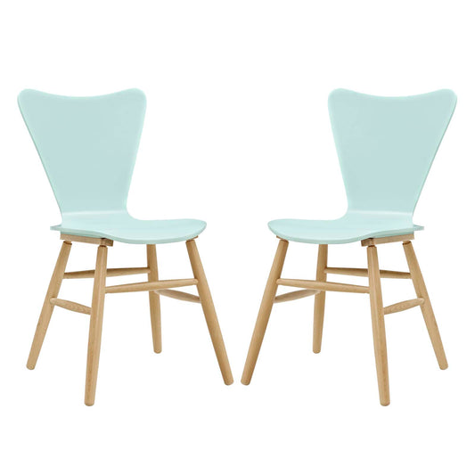 Streamline Contour Dining Chair Set of 2, Light Blue