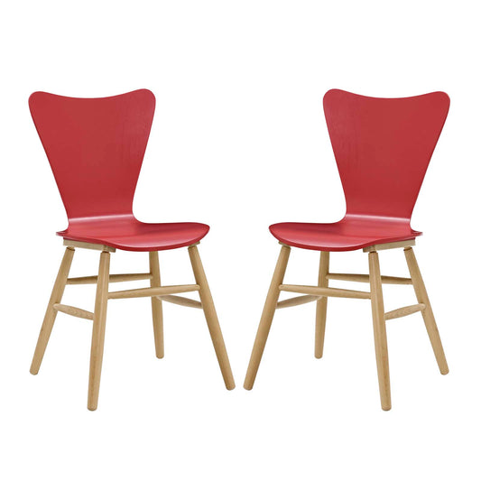 Streamline Contour Dining Chair Set of 2, Red