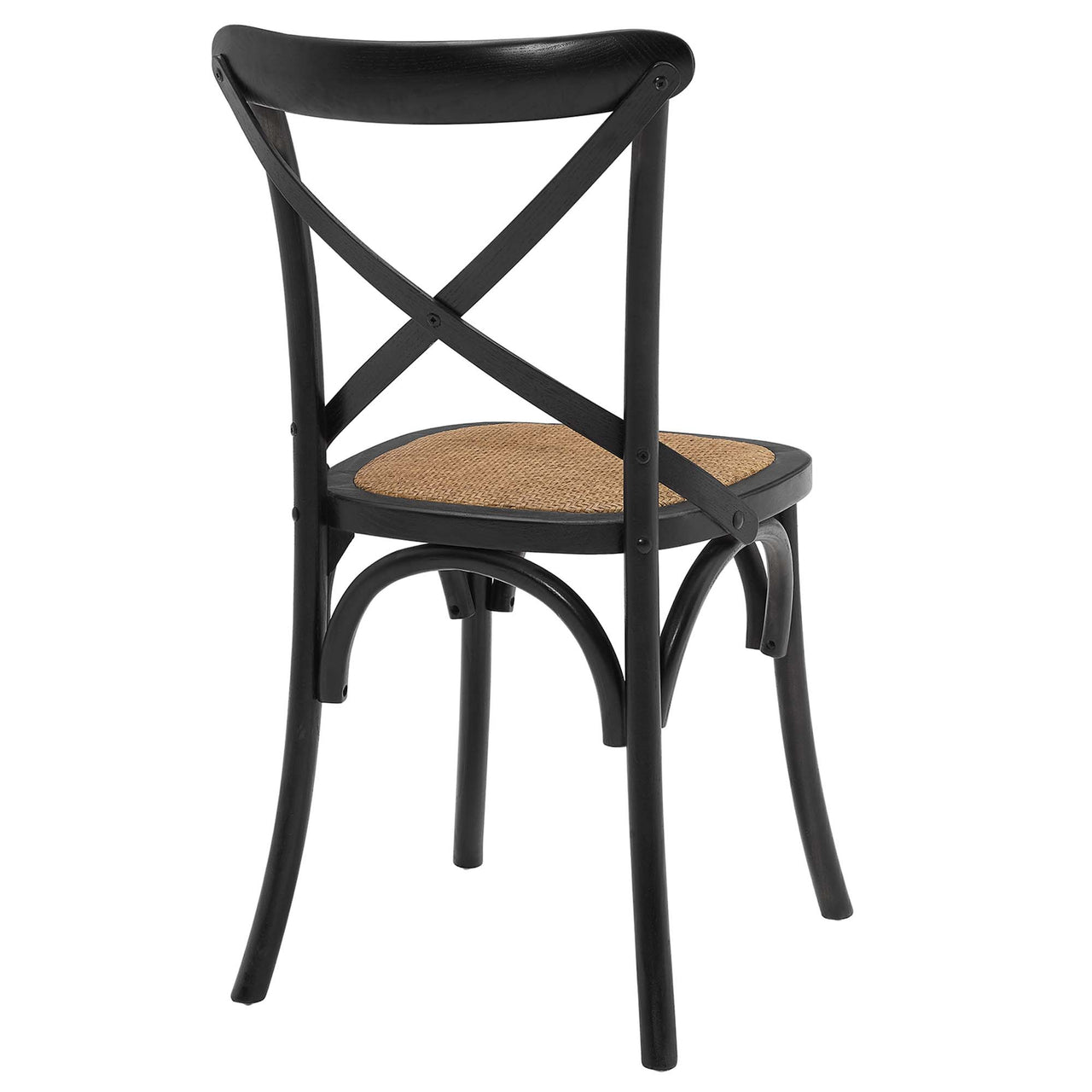Countryside-Chic Dining Chair Set of 2, Black