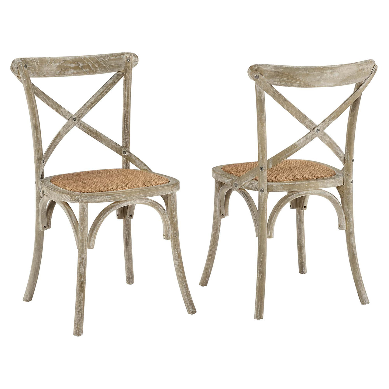 Countryside-Chic Dining Chair Set of 2, Gray
