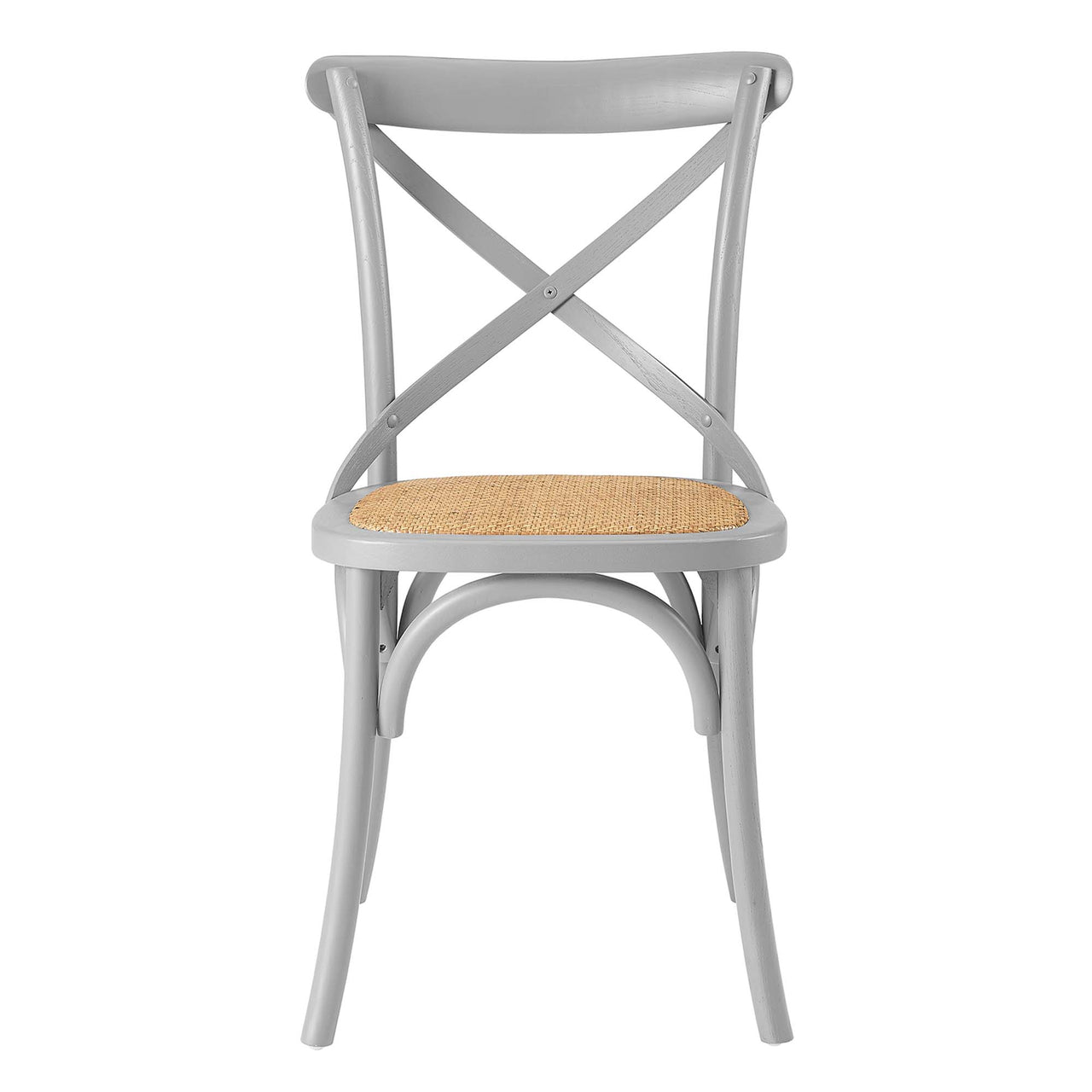 Countryside-Chic Dining Chair Set of 2, Light Gray