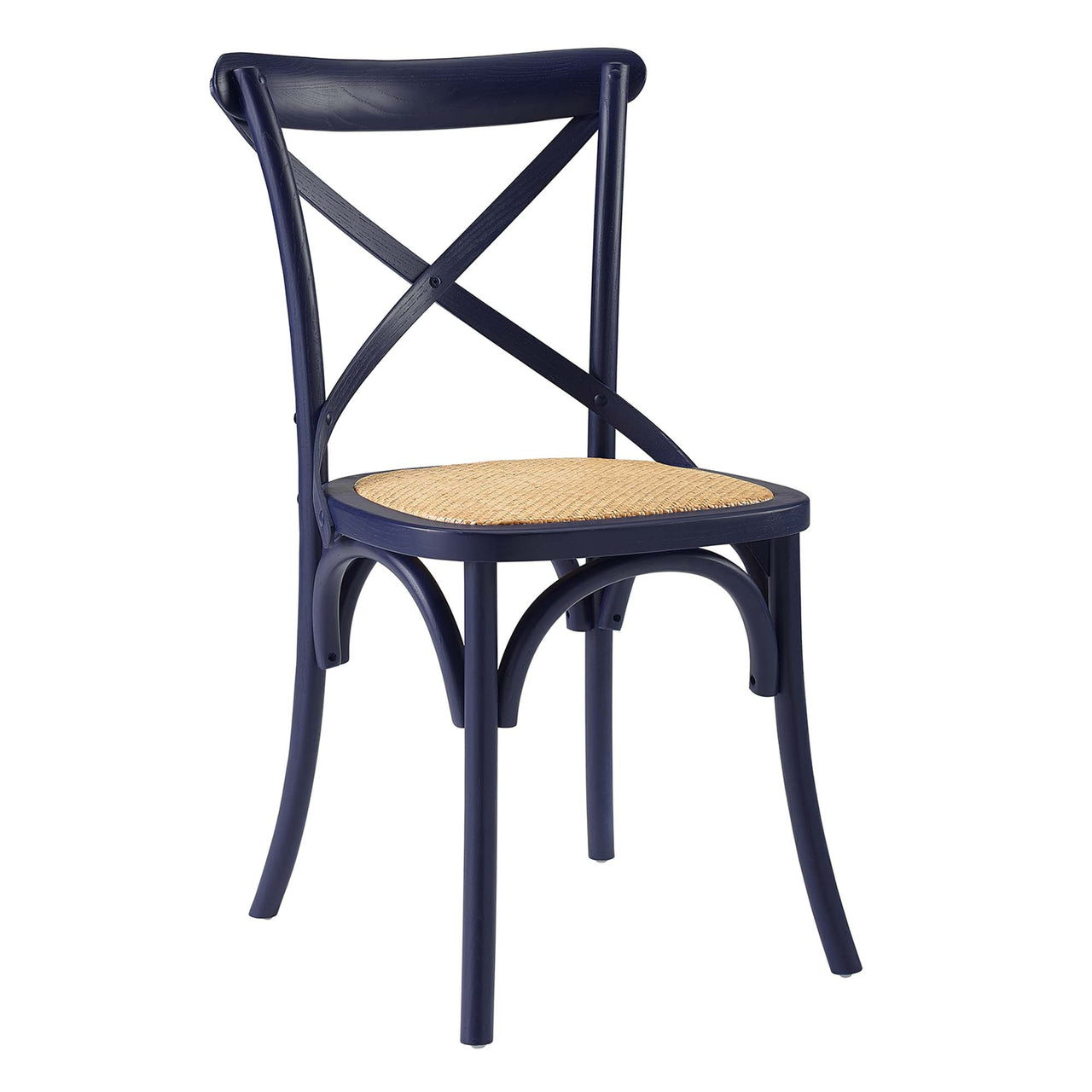 Countryside-Chic Dining Chair Set of 2, Dark Blue