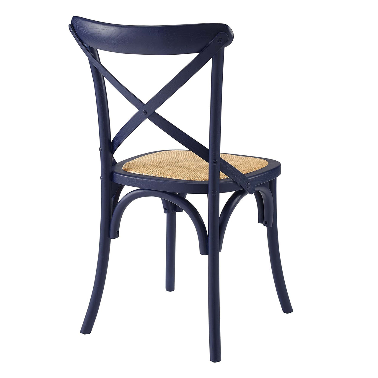 Countryside-Chic Dining Chair Set of 2, Dark Blue