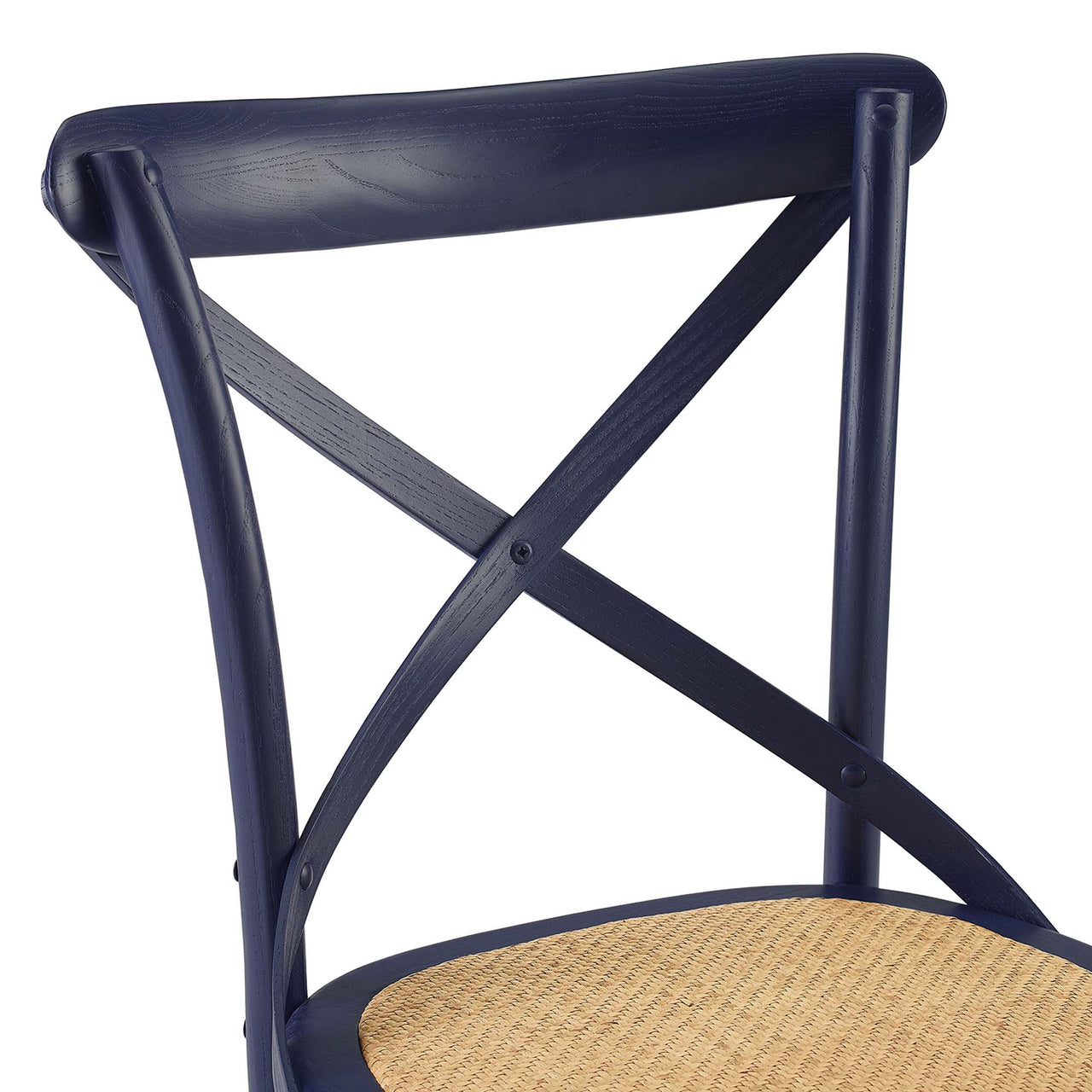 Countryside-Chic Dining Chair Set of 2, Dark Blue