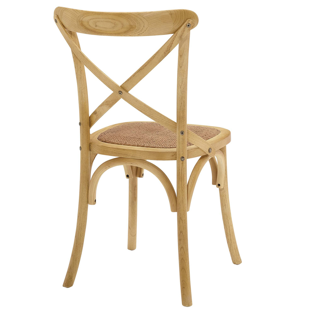 Countryside-Chic Dining Chair Set of 2, Natural Wood
