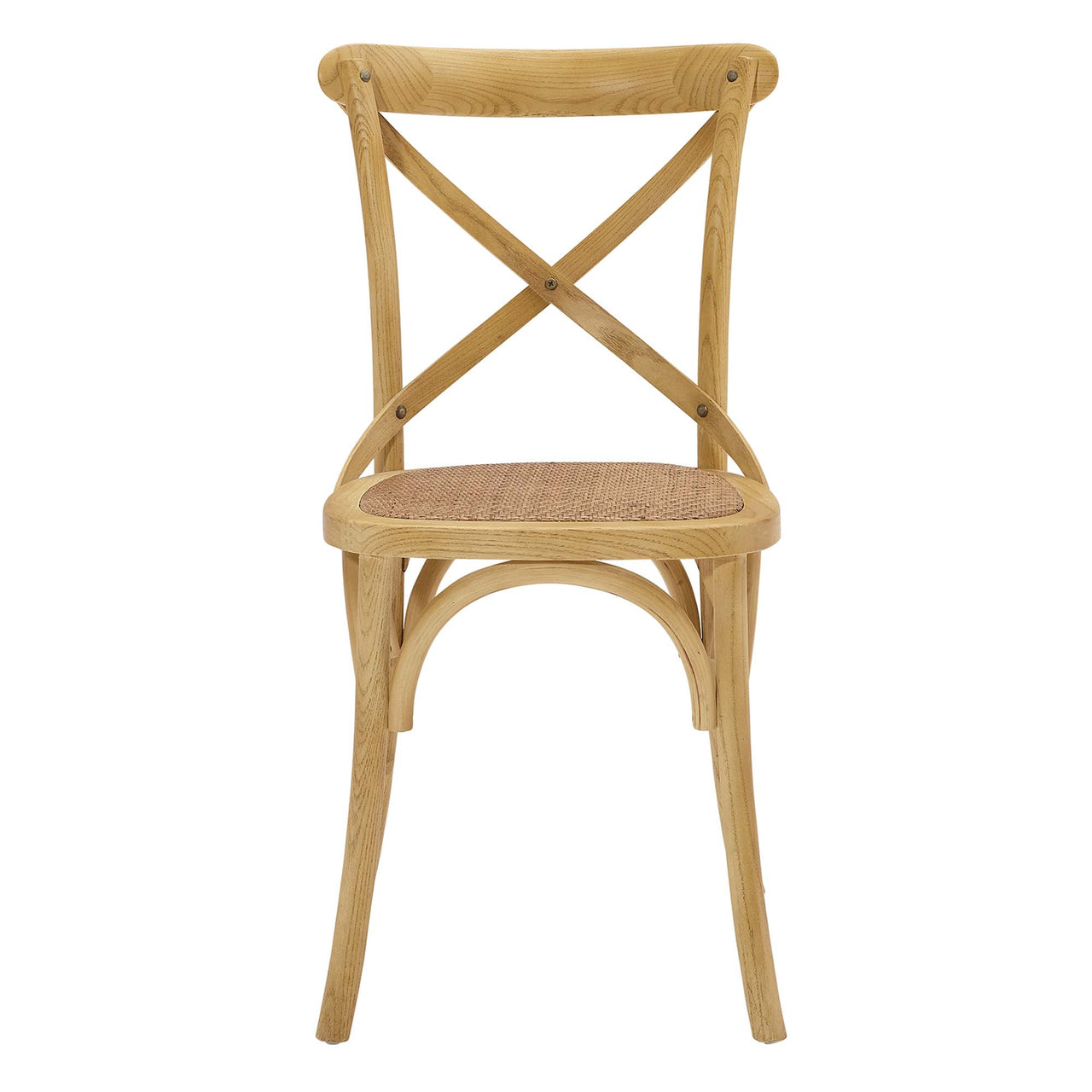 Countryside-Chic Dining Chair Set of 2, Natural Wood