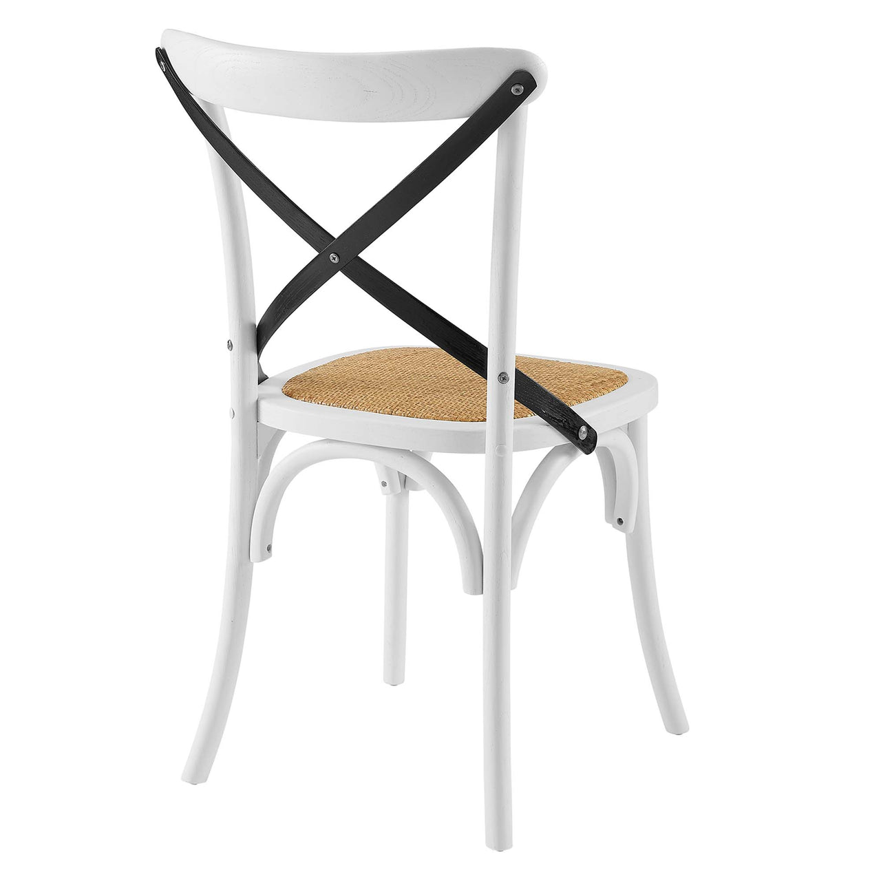Countryside-Chic Dining Chair Set of 2, White & Black