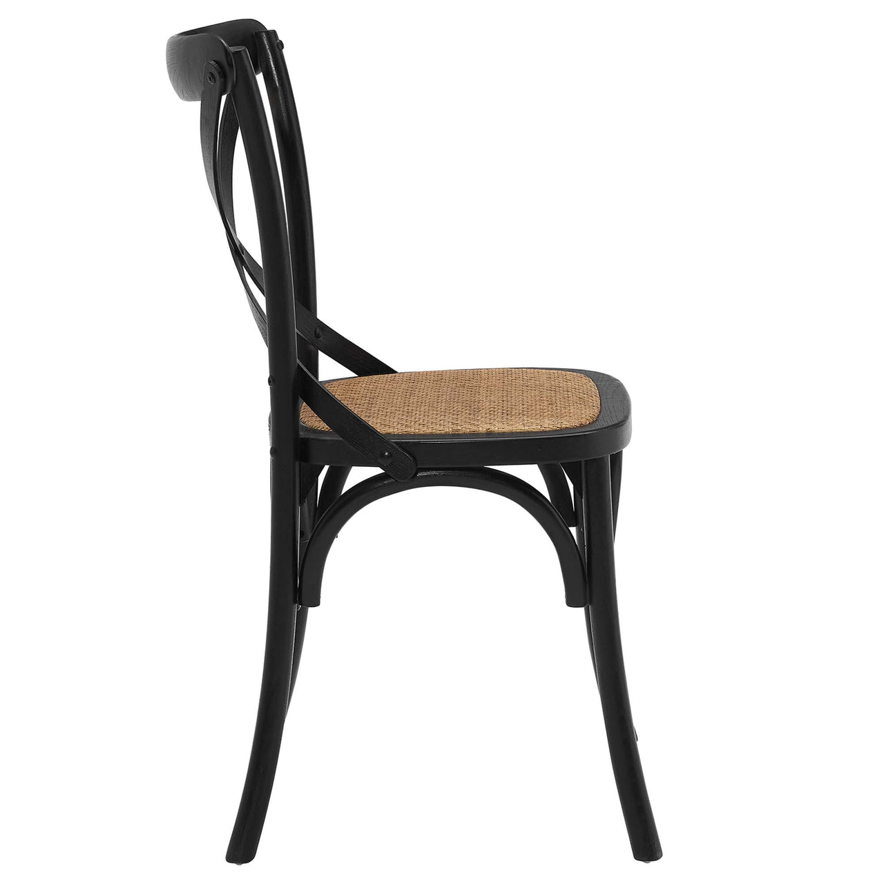 Countryside-Chic Dining Chair Set of 4, Black