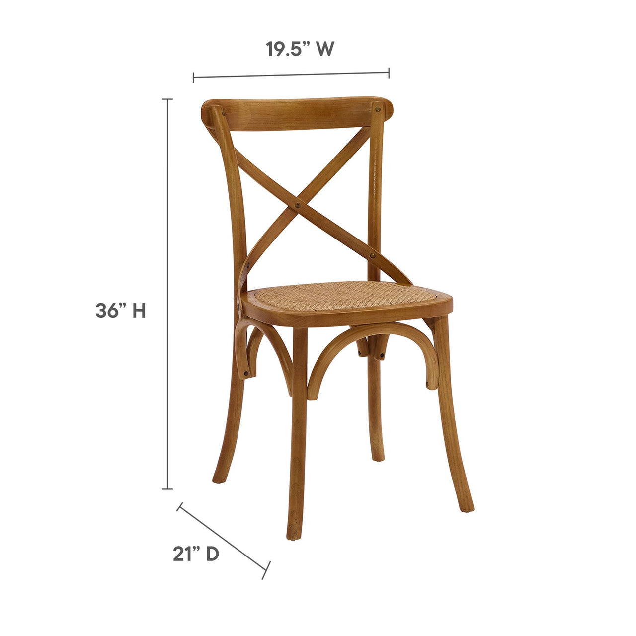 Countryside-Chic Dining Chair Set of 4, Walnut