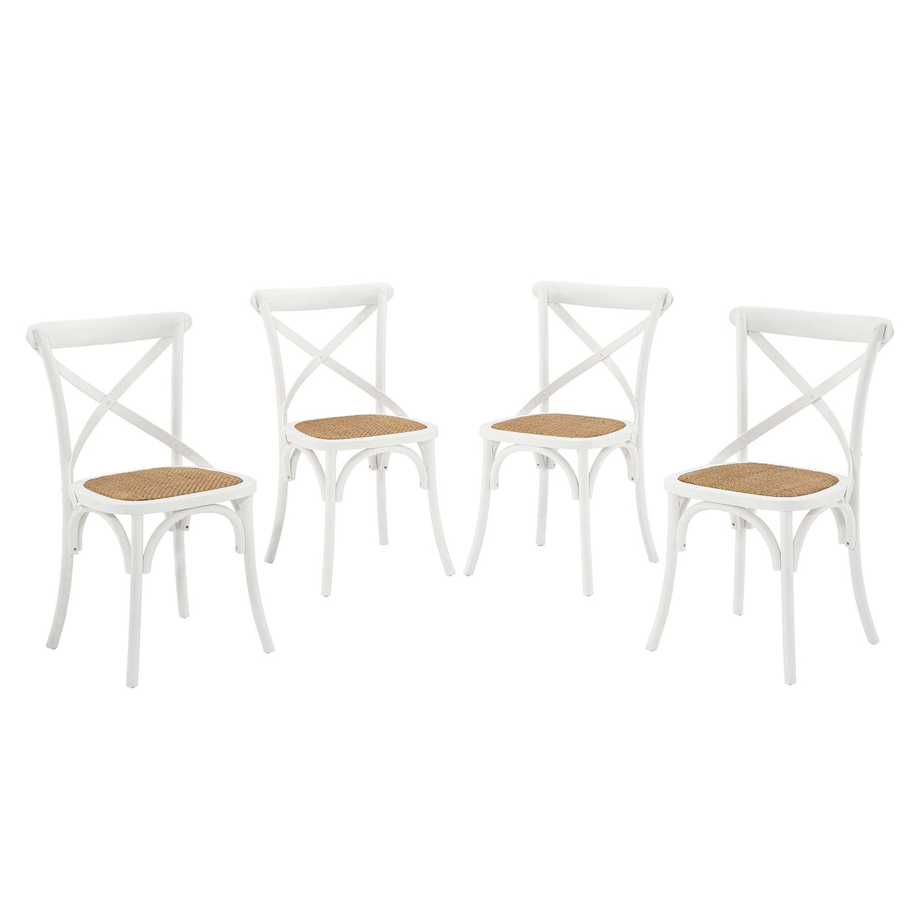 Countryside-Chic Dining Chair Set of 4, White