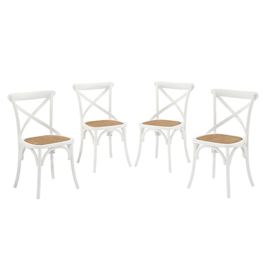 Countryside-Chic Dining Chair Set of 4, White