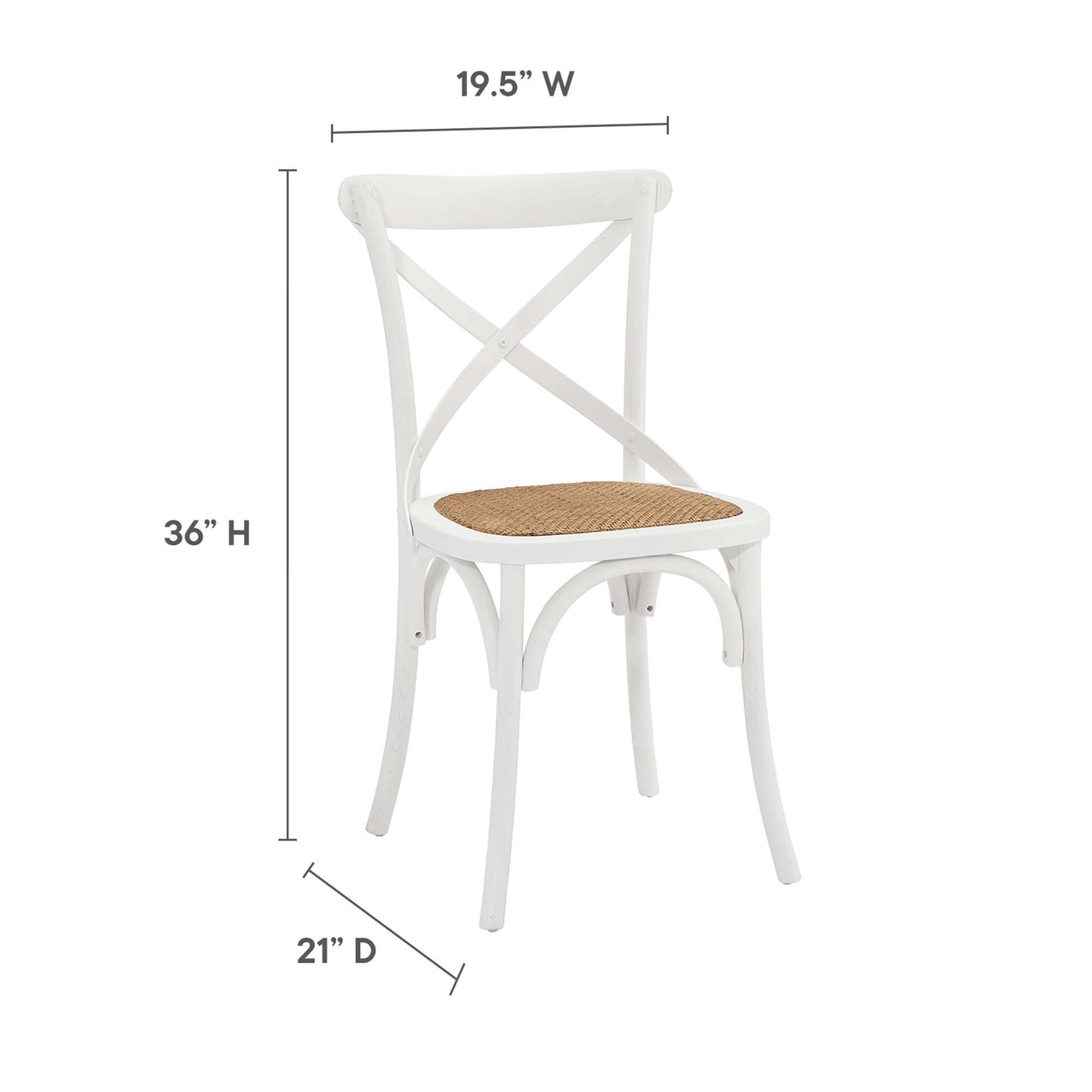 Countryside-Chic Dining Chair Set of 4, White