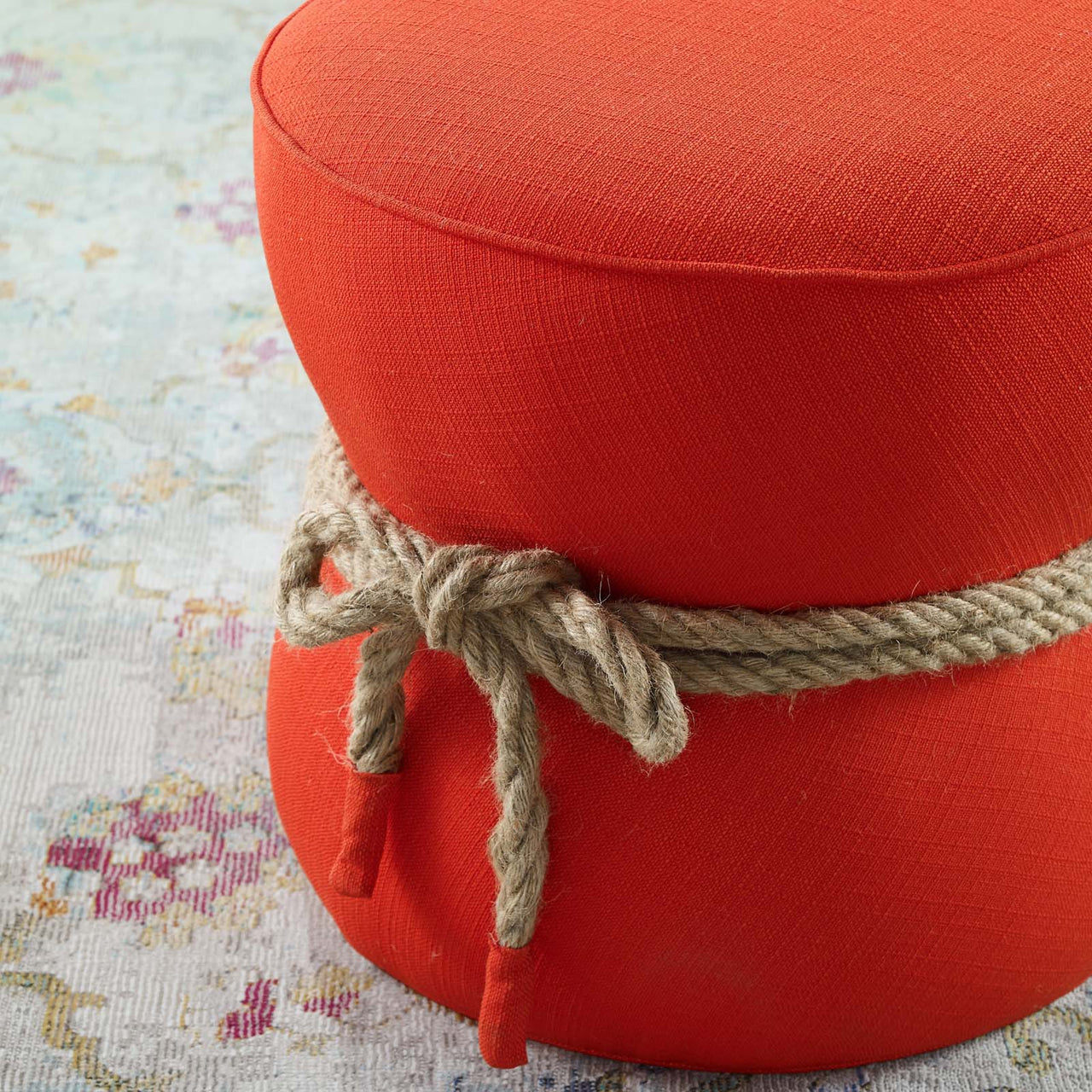 Dorellin Fabric Ottoman, Scarlet