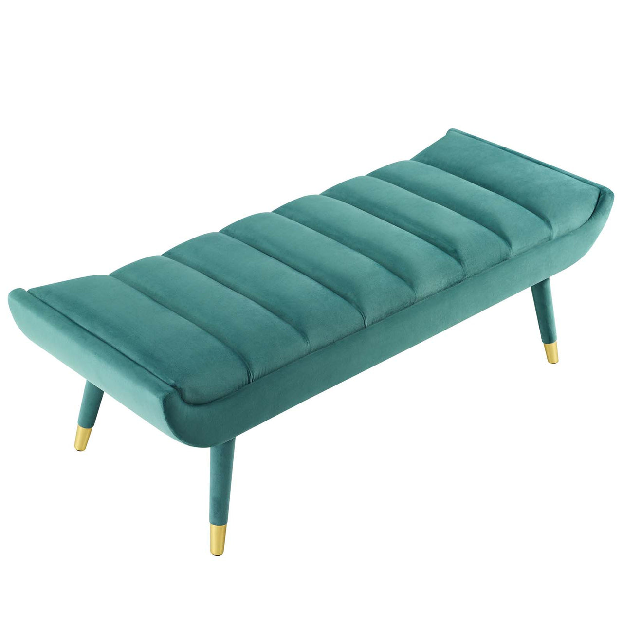 Sorelle Upholstered Velvet Bench, Teal