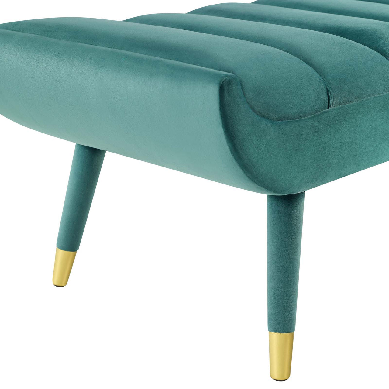 Sorelle Upholstered Velvet Bench, Teal