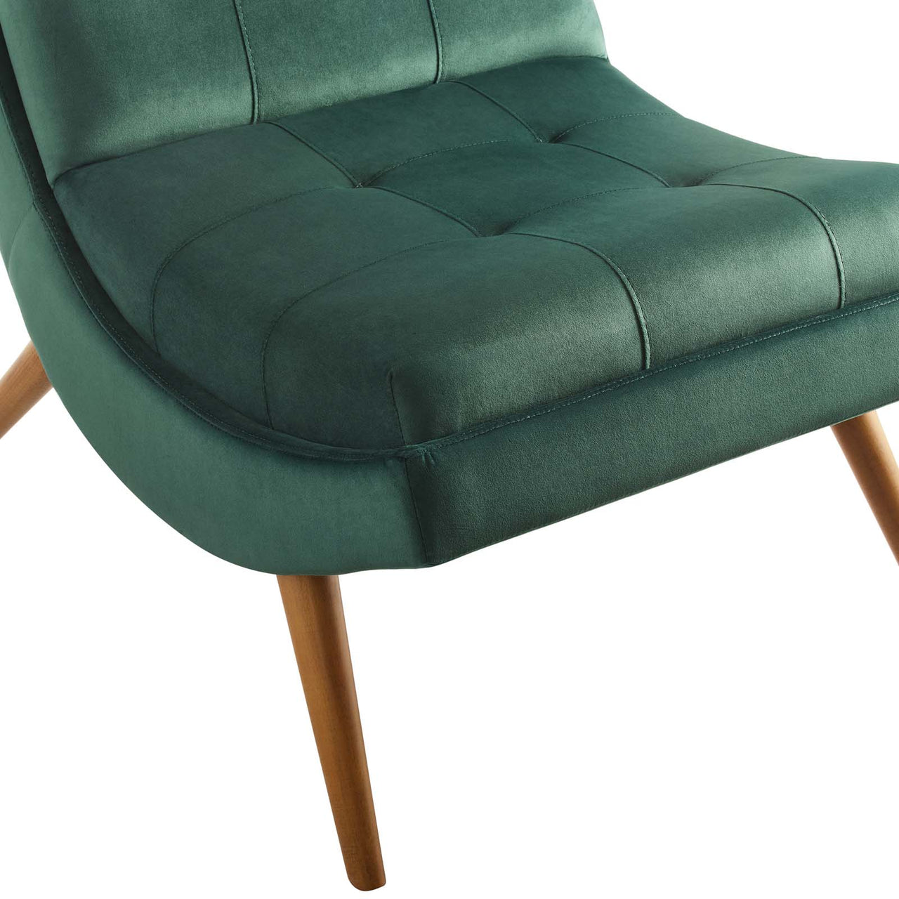 Glide Upholstered Velvet Lounge Chair w/ Ottoman, Green
