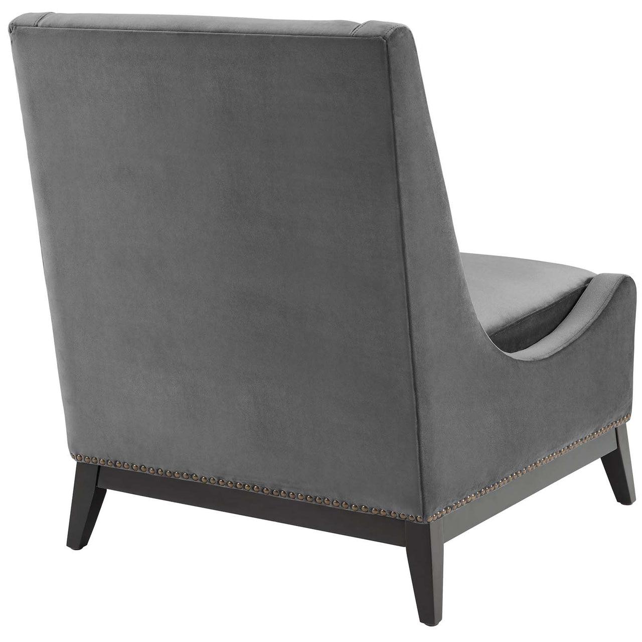 Assertion Upholstered Velvet Accent Chair, Gray